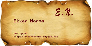 Ekker Norma névjegykártya
